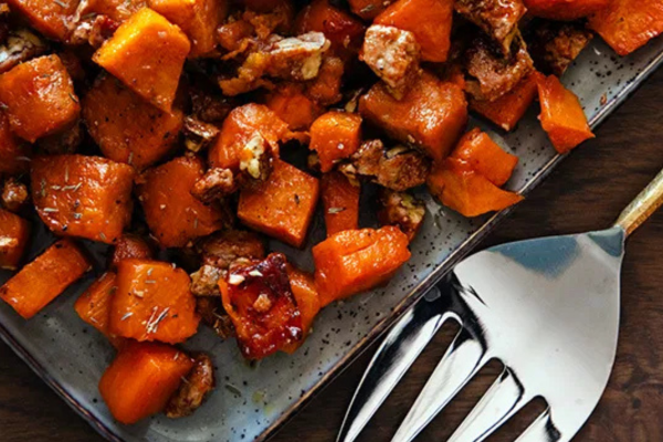 Maple Pecan Roasted Sweet Potatoes